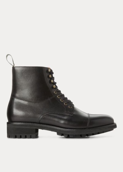 Botas Polo Ralph Lauren Hombre Negros - Bryson Cap-Toe Leather - WJKSN7632